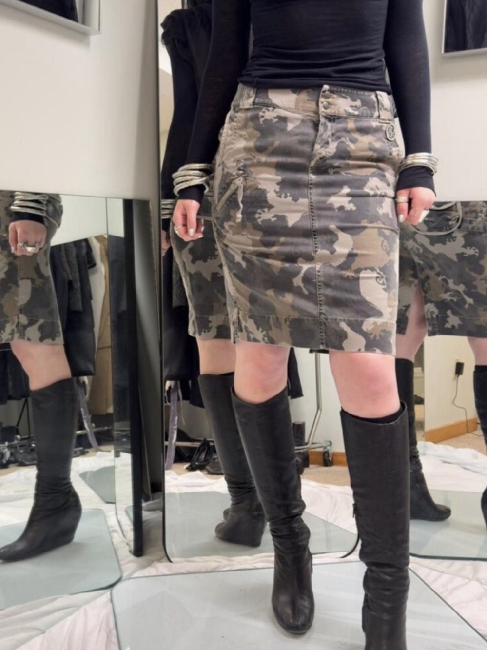 Diesel Camo Cargo Skirt Mini Skirt Waist 28 low waist Japanese vintage